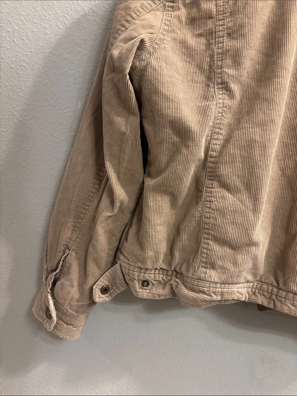 Steve & Barry's Tan Corduroy Jacket with Cream Sherpa Collar